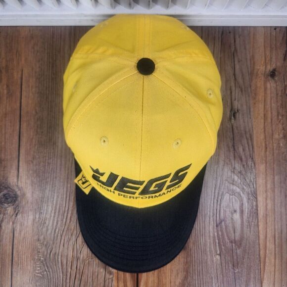 JEGS High Performance Strapback Hat Cap Yellow Black Auto Parts Cars Mechanic - Picture 7 of 10